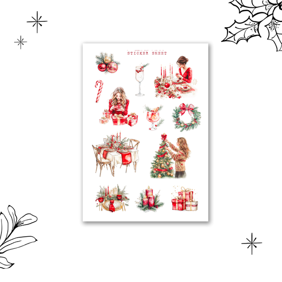 christmas festivities sticker sheet