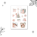 pink christmas sticker sheet bundle