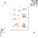 pink christmas sticker sheet bundle