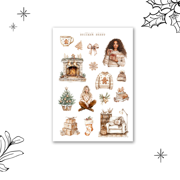 gingerbread cookies christmas sticker sheet