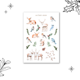 Winter animals sticker sheet bundle