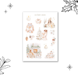 neutral christmas sticker sheet bundle