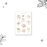 christmas ornaments and gifts sticker sheet