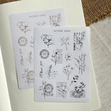 botanical ephemera sticker sheet