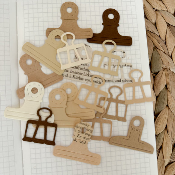 Vintage paperclips paper cut outs pocket, 18 pieces