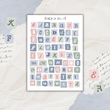 NEW colorful torn paper alphabet sticker sheet
