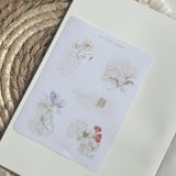 Vintage floral sticker sheet