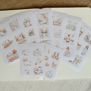 Soft autumn sticker sheet bundle