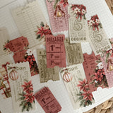 christmas ticket ephemera die cut pocket, 15 pieces