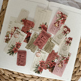 christmas ticket ephemera die cut pocket, 15 pieces