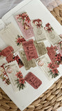 christmas ticket ephemera die cut pocket, 15 pieces
