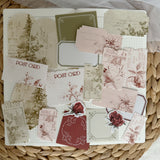 christmas line art ephemera and sticker die cut pocket, 20+ pieces