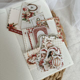 warm holidays ephemera and sticker die cut pocket, 25+ pieces