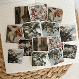 green winter pictures die cut sticker pocket