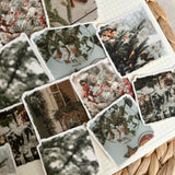 green winter pictures die cut sticker pocket