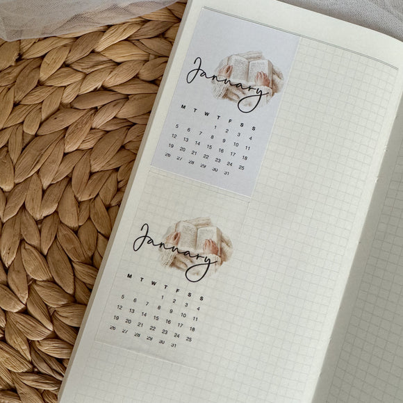 2026 mini icon die cut calendar stickers