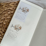 2026 mini icon die cut calendar stickers