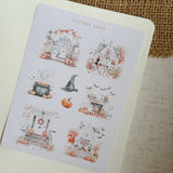 halloween houses sticker sheet