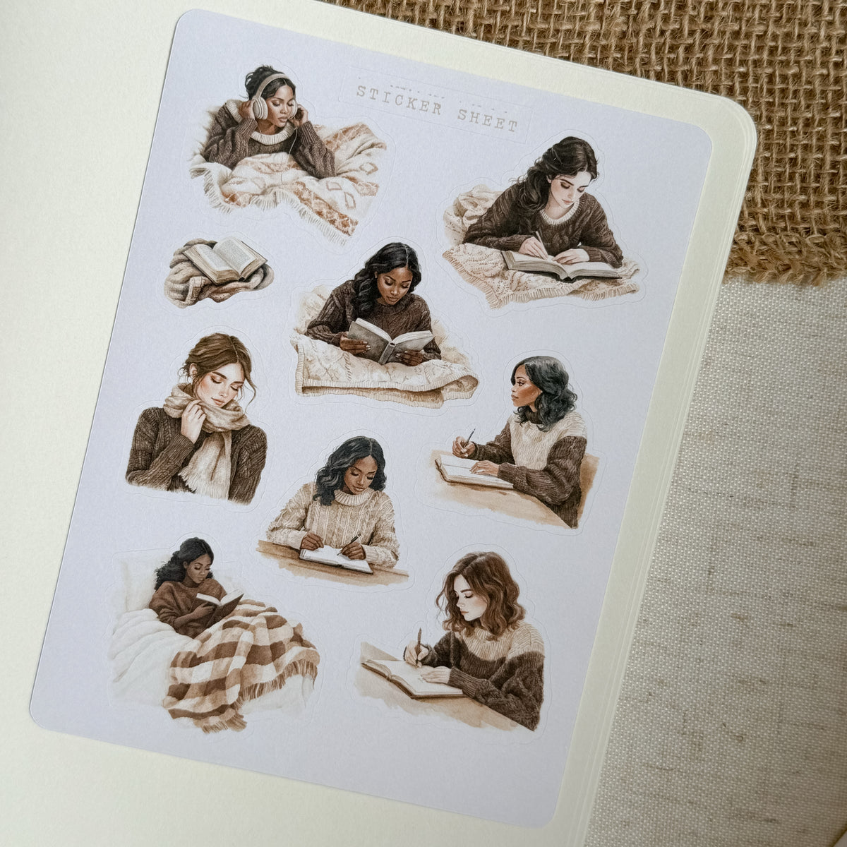 Autumn stay in bed sticker sheet – ArtStudioLea
