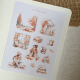 autumn cottage day sticker sheet