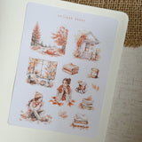 autumn cottage day sticker sheet