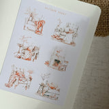 autumn reading corner sticker sheet
