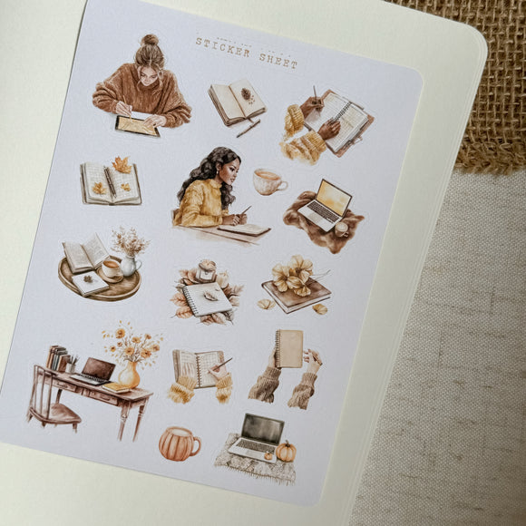 autumn planner day sticker sheet