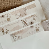 vintage paper scraps and botanical washi tape