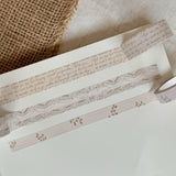 vintage handwriting, music pattern washi tape