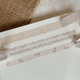 vintage handwriting, music pattern washi tape