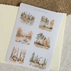 autumn forest sticker sheet bundle