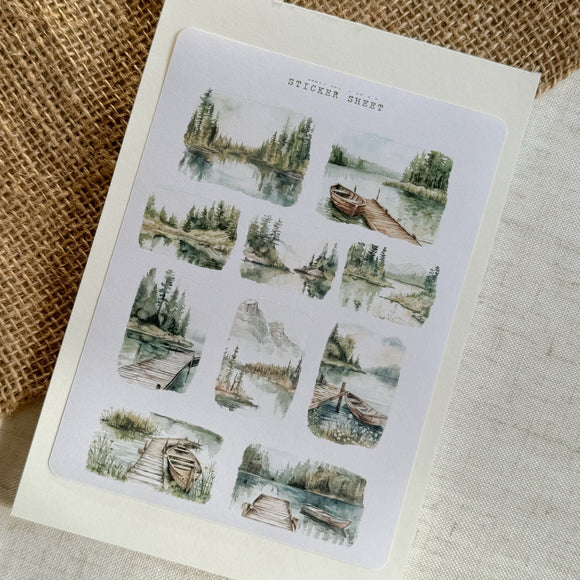 forest nature picture sticker sheet