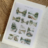 forest nature picture sticker sheet