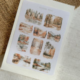 autumn forest picture sticker sheet