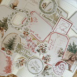 vintage christmas ephemera die cut sticker pocket