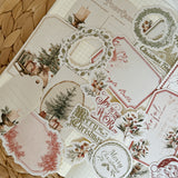 vintage christmas ephemera die cut sticker pocket