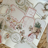 vintage christmas ephemera die cut sticker pocket