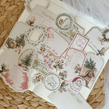 vintage christmas ephemera die cut sticker pocket