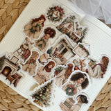 christmas farmhouse die cut sticker pocket