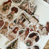christmas farmhouse die cut sticker pocket