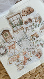 frosty winter animals die cut sticker pocket