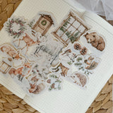 frosty winter animals die cut sticker pocket