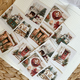 classic christmas vintage photo frame die cut sticker pocket