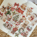 teddy's classic christmas die cut sticker pocket
