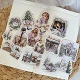 frosted lavender die cut sticker pocket