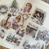 frosted lavender die cut sticker pocket