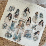 frosty winter die cut sticker pocket