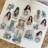 frosty winter die cut sticker pocket