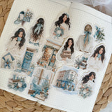 frosty winter die cut sticker pocket