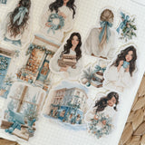 frosty winter die cut sticker pocket